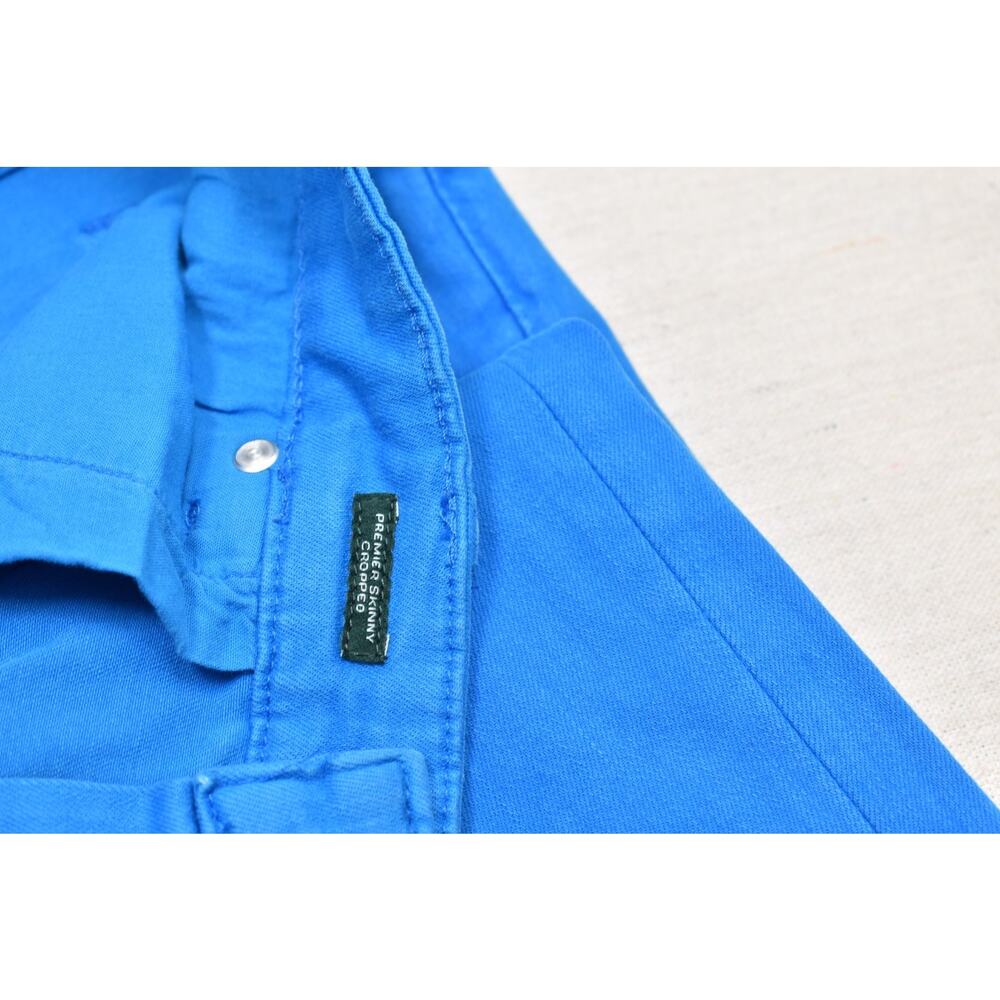 Lauren Ralph Lauren Premier Skinny Cropped Blue Pants Women's Size 16 Cotton Ble - Picture 6 of 11